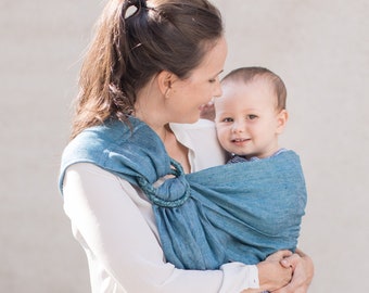 Organic Toddler Sling Ring, Sustainable Baby Sling Carrier, Linen Newborn Wraps, Lightweight Woven Baby Wrap, Unisex Baby Carriers Wraps