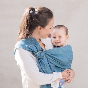 Anillo de cabestrillo orgánico para niños pequeños, portabebés sostenible, envolturas de lino para recién nacidos, envoltura de bebé tejida ligera, envolturas de portabebés unisex