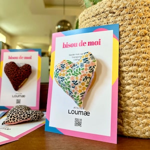 Câlin de poche en tissus avec carte Je t’aime