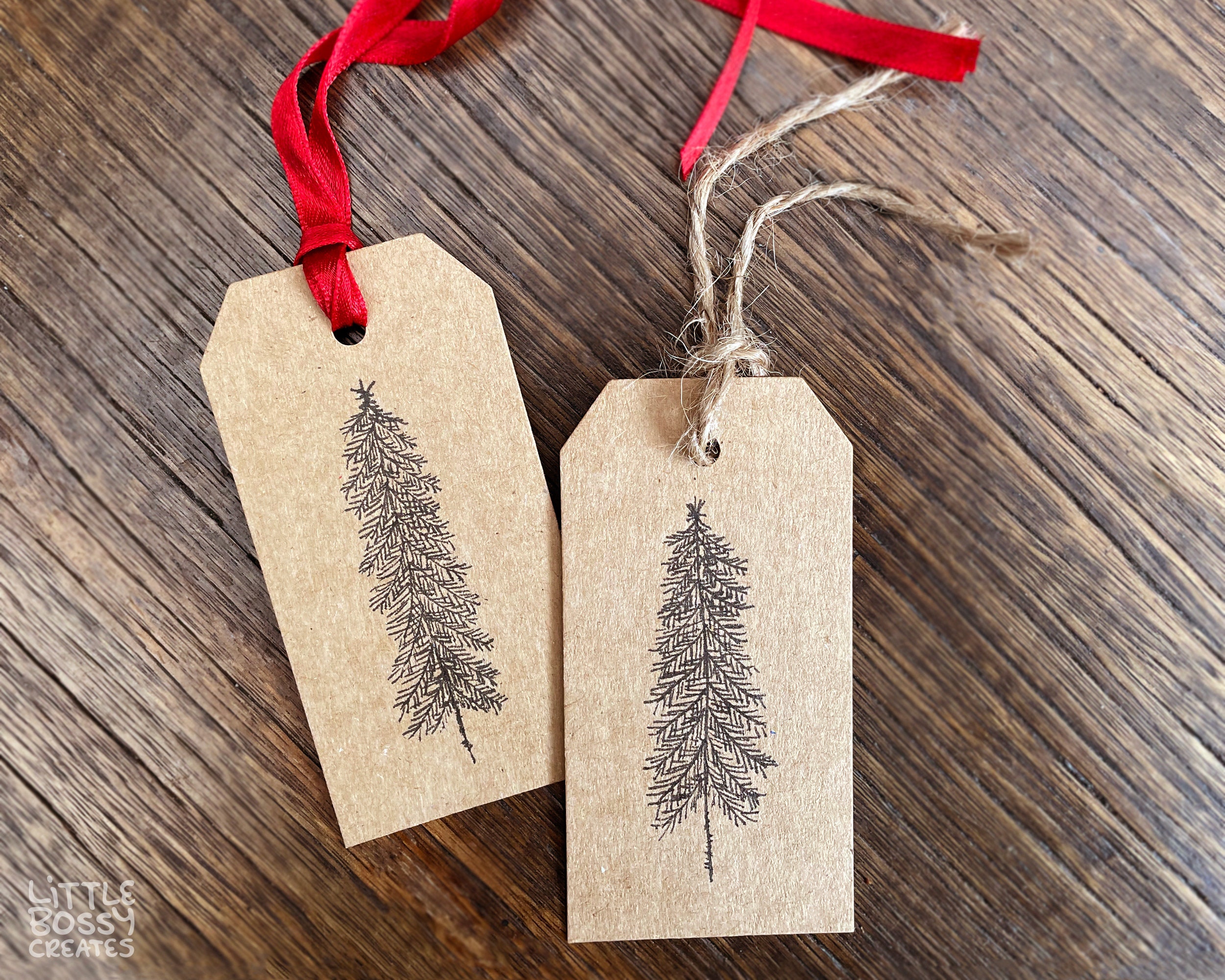 Natural Kraft Rustic Christmas Holiday Present Gift Tags