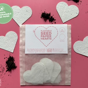 Plantable Paper Hearts, Seed Paper Hearts, Plantable Wedding Favours ...