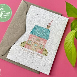 Plantable Housewarming Card, Home Sweet Home Card, Seed Paper Card New House, Congratulations Housewarming Card, Housewarming Gift, New Home