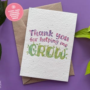 Thank You For Helping Me Grow Plantable Card, Teacher Thank You Plantable Seed Card, Thanks For Helping Me Card, Teacher Appreciation Card