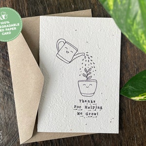 Thanks For Helping Me Grow Plantable Card, Plantable Seed Teacher Thank You Card, Thank You For Helping Me Card, Teacher Appreciation Card