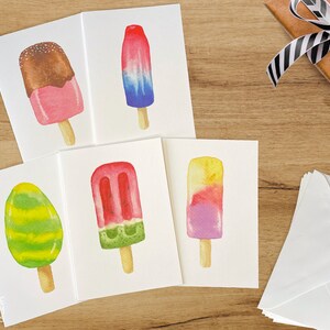 Watercolour Greeting Card Set, Pack of 5 Assorted Blank Cards with Envelopes, Handmade Greeting Card Set, Birthday Card Pack, Note Card Set