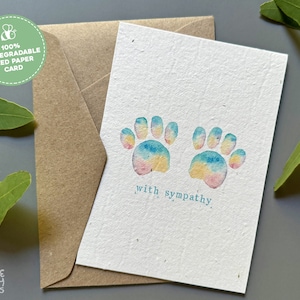 Dog Sympathy Card, Pet With Sympathy Plantable Seed Card, Pet Loss Sympathy Card Seeded Paper, Dog Bereavement Card, Condolence Card for Dog