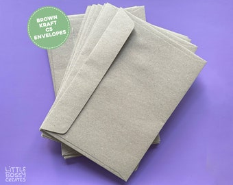 Kraft C5 Envelopes, 100% Recycled Kraft Brown Envelope, Eco Recycled Invitation Envelopes, Save The Date Brown Blank Envelopes 162 x 229mm