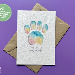Pet Sympathy Card Dog, Forever In Our Hearts Pet Loss Plantable Seed Card, Pet Bereavement Card, Dog Condolence Card, Pet loss Sympathy Gift
