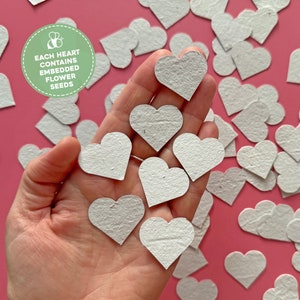 Mini Plantable Paper Hearts, Seed Paper Hearts Plantable Wedding Favours, Plantable Hearts Wedding Seed Paper Hearts, Plantable Seed Favours