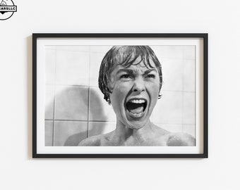 Bathroom Wall Art, Pyscho Bathroom Poster, Halloween Horror Movie Scene Poster, Oil Painting Wall Art, Halloween Wall Decor Print