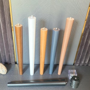 Beech Wood Tapered Table Legs - Set of 4 with Hardware