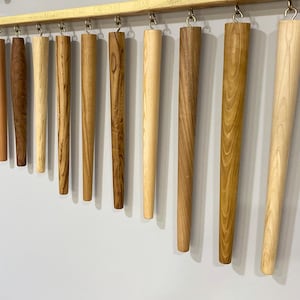 Tapered Wood Furniture Legs - Chestnut, Ashwood, Walnut, Oak, Maple, Cherry, Beech - Set of 4