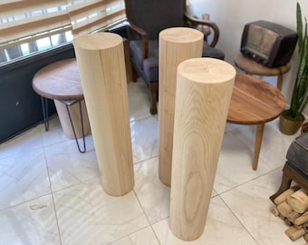 Pata de pilar de madera maciza, personalizable, roble, nogal, haya, 1 pieza