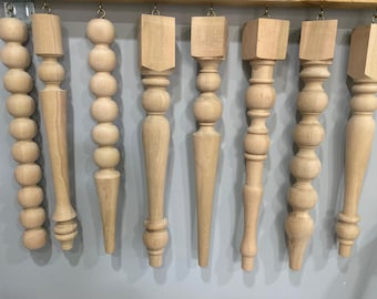 Rustikale Tischbeine aus Buchenholz