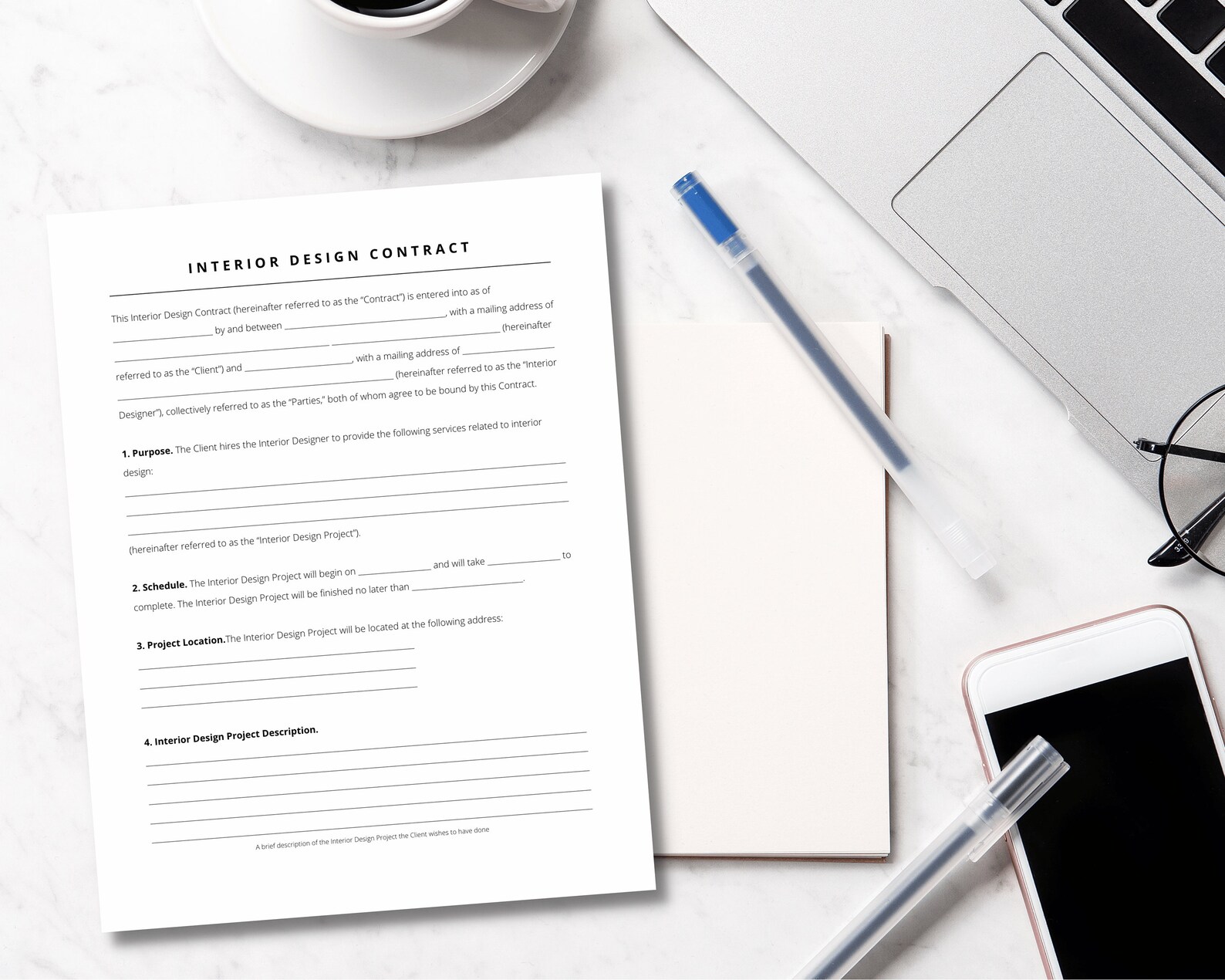 Interior Design Contract, Interior Design Agreement Template, PDF File ...