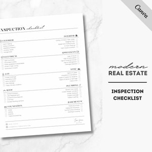Real Estate Home Inspection Checklist, Real Estate Marketing, House Inspection Checklist, Realtor Marketing, Real Estate Checklist, Canva