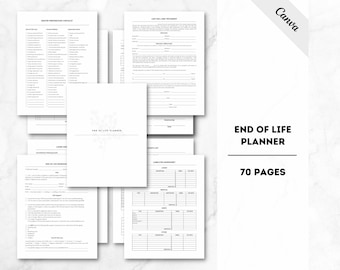 End Of Life Planner, After I&#39;m gone planner, Final Wishes Planner, Funeral Planner, Estate Planning, Legacy Planner, Beneficiary, Will Prep