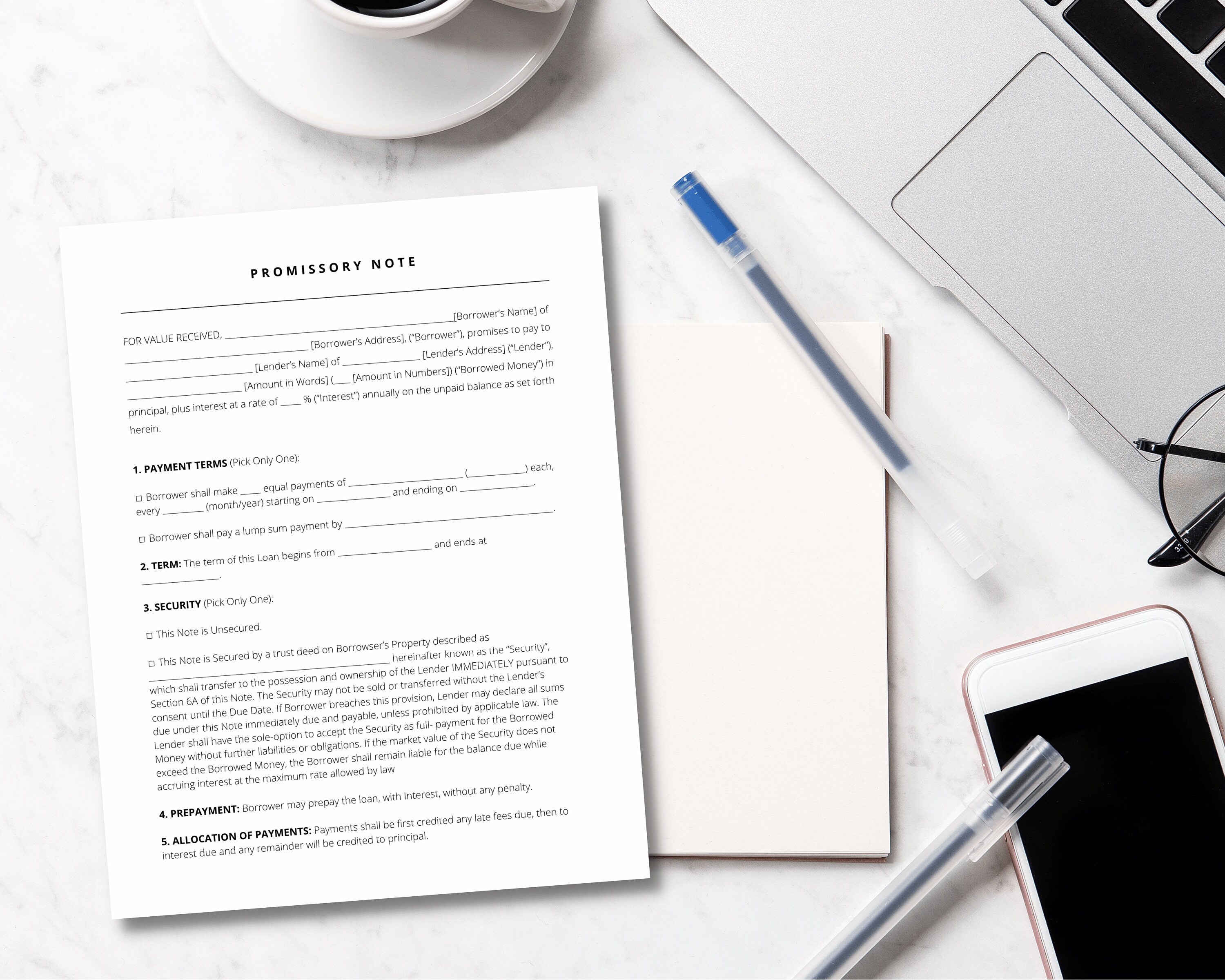Decorative Promissory Note Form.pdf Promissory Note Forms, Promissory Note Templates, PDF File, Promissory ...