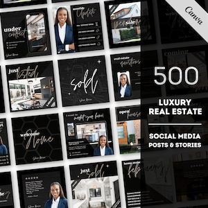 Real Estate Social Media Templates, Real Estate Instagram, Real Estate IG Post, Realtor Templates, Realtor Social Media, Modern Luxury