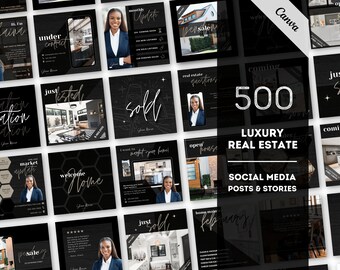 Real Estate Social Media Templates, Real Estate Instagram, Real Estate IG Post, Realtor Templates, Realtor Social Media, Modern Luxury