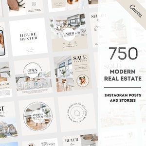 Real Estate Social Media Templates, Real Estate Instagram Posts, Realtor Social Media, Instagram Canva Template, Realtor Templates, Story