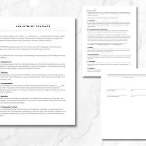 Employment Contract Agreement, Employment Service Contract Agreement ...