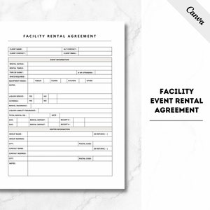 Facility Event Space Rental Agreement, Venue Rental Contract, Event Space Rental Contract, PDF, Template, Venue Rental Agreement, Event PDF