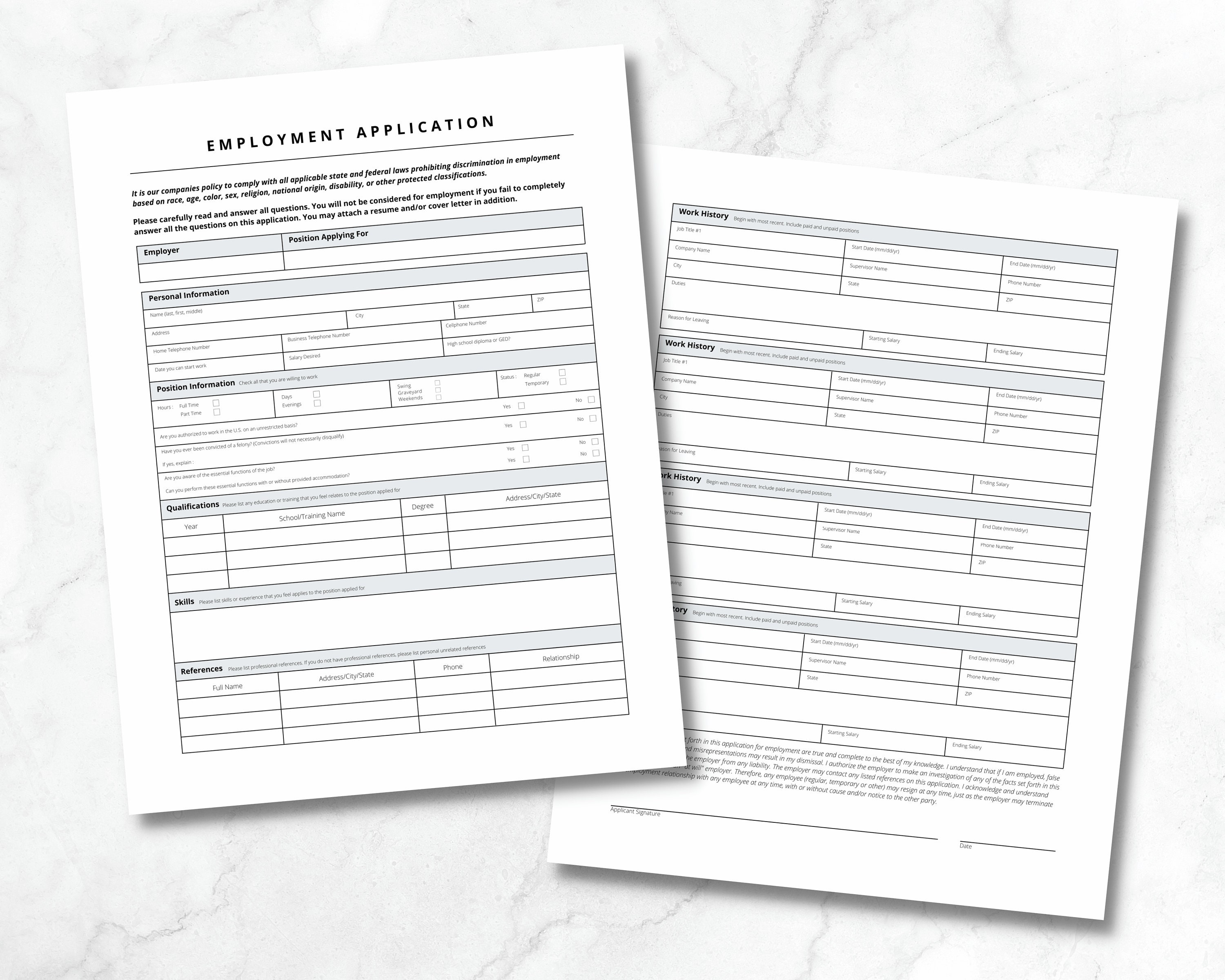Job Application Form Employment Application New Employee Form Job job-application-form-employment-application-new-employee-form-job