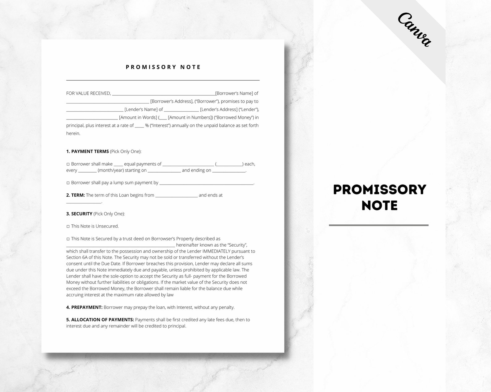 Decorative Promissory Note Form.pdf Promissory Note Forms, Promissory Note Templates, PDF File, Promissory ...