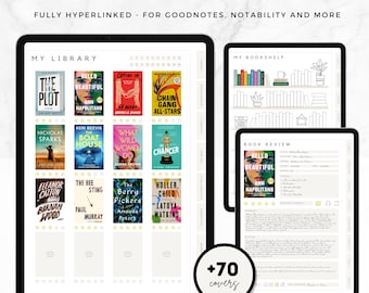 Digital Reading Journal, Reading Log, Book Tracker, Reading List, Goodnotes Journal, Digital Bookshelf, Reading Planner for iPad, Review