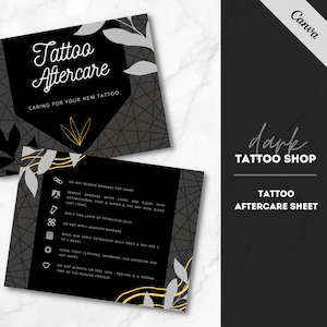 Tattoo Shop And Artist, Canva Templates, Tattoo Artist Marketing, Tattoo Templates, Tattoo Social Media, Tattoo Aftercare, Tattoo Artist