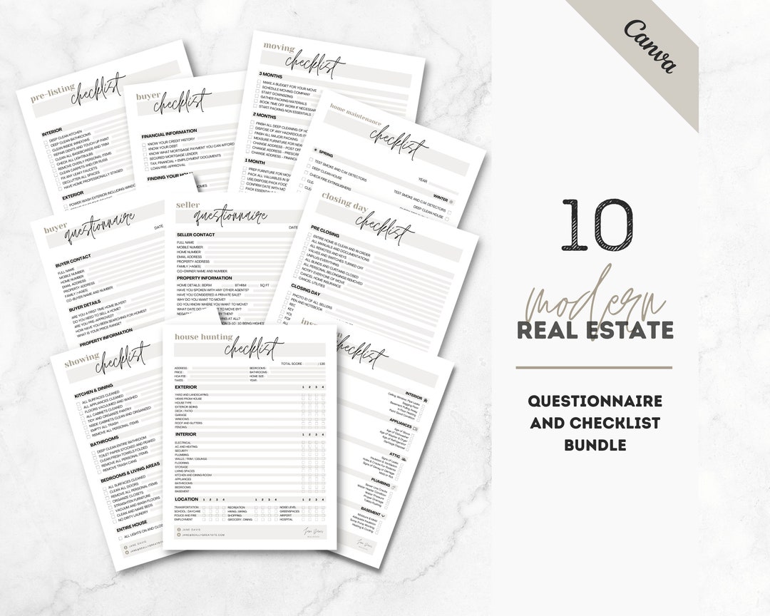 Real Estate Template Bundle, Real Estate Checklist Bundle, Buyer Seller ...