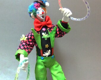 Set of clown art dolls