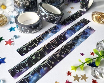 Galactic Sky HOLO Washi Tape: Spacecore Scrapbooking (15 mm x 10 m)