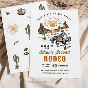 Wild West 2nd Birthday Invitation: Cowboy Rodeo (Digital Download)