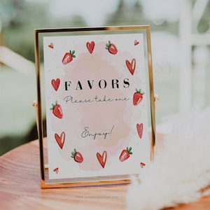 Do druku SPRZEDAWANE TAK JAK JEST, truskawkowe upominki Take One Sign, dekoracja na przyjęcie jagodowe, truskawkowy baby shower natychmiastowe pobranie i wydrukowanie już dziś KP24