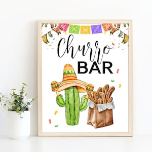 Churro Bar Schild: Mexikanische Fiesta Party Dekoration (Digitaler Download)