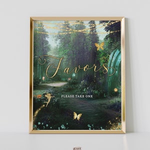 Favors Zeichen TaKe One Zeichen Verzauberter Wald Smaragdgrün Party Zeichen, Märchen Party Zeichen, VERKAUFT WIE BESEHEN, Sofortiger Download, Print Noch heute