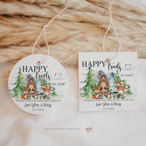 Editable Winter Woodland Baby Shower Favor Tag (Digital Download)