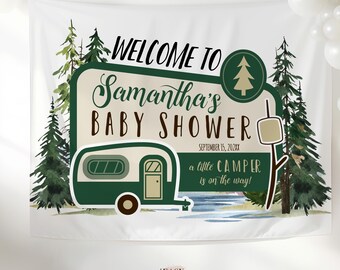 Camping Baby Shower Backdrop Banner Adventure Theme
