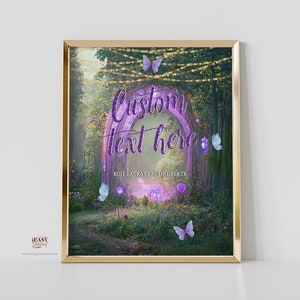 Editable Enchanted Forest Fairy Birthday Party Sign, Custom Sign, Sweet 16 Birthday Enchanted Evening Template Sign 8x10
