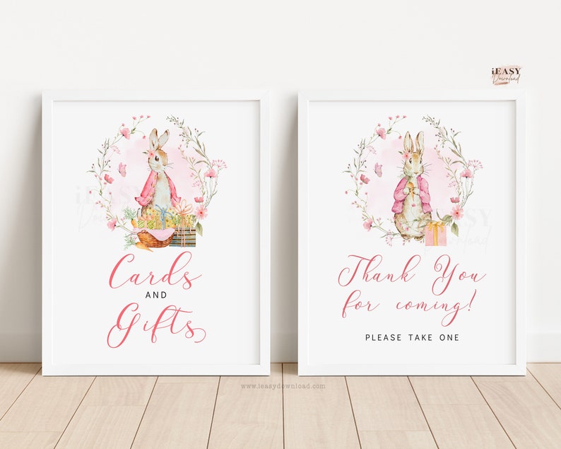 Editable Thank You Peter Rabbit Baby Shower Girl Favor Tag A - Etsy