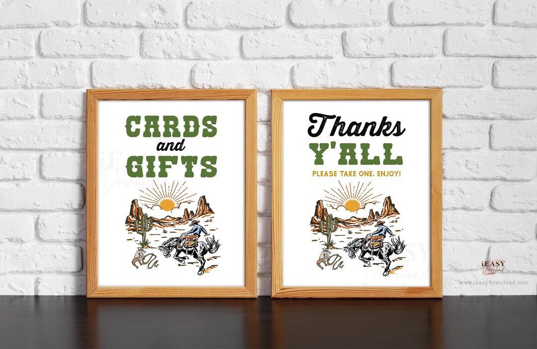 Printable First Rodeo Birthday Cards and Gifts, Favors Take One Party ...
