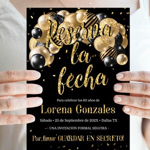 Spanish 60th Birthday Save the Date Invitation (Digital Download)