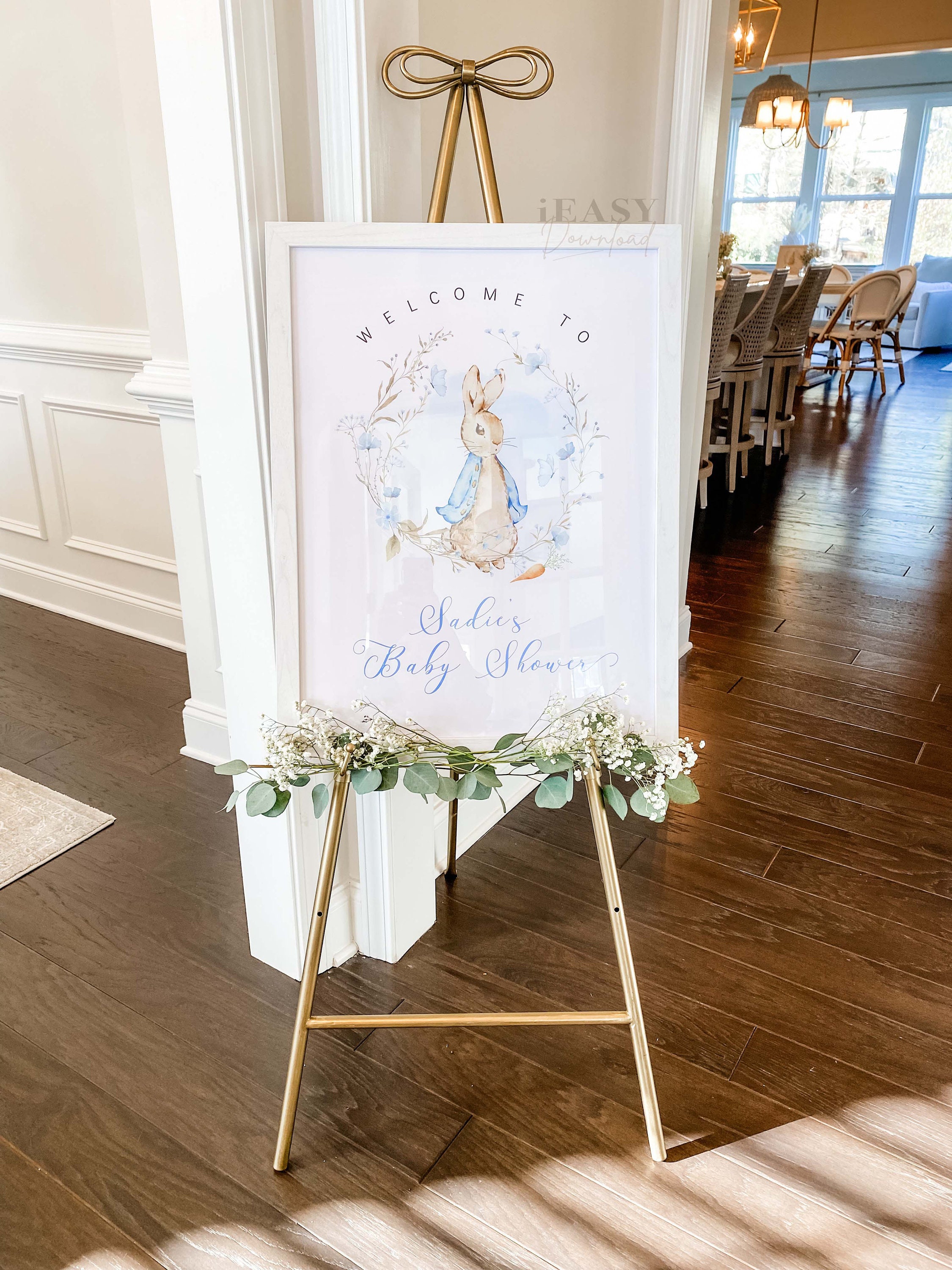 Editable Peter Rabbit Welcome Sign First Birthday for Boy, Bunny With ...