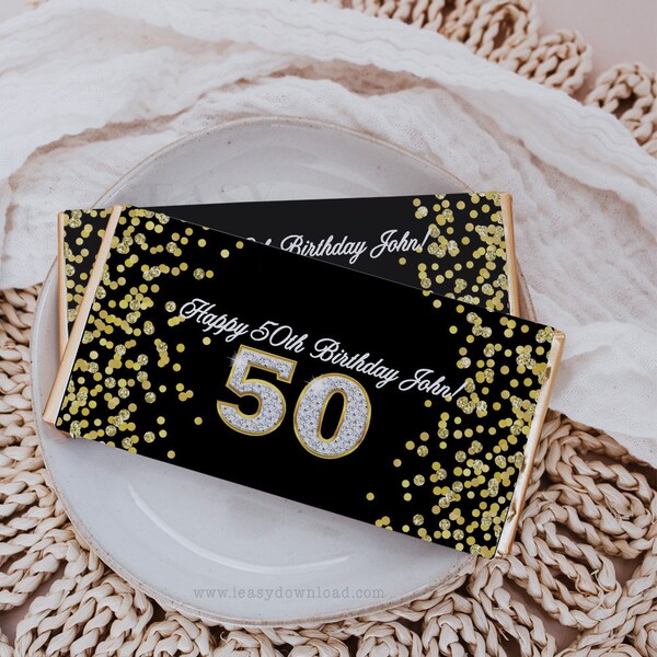 50th Birthday Candy Bar Wrappers - Etsy