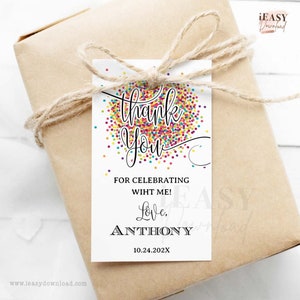 Editable Birthday Thank You Tags, Rainbow Confetti Birthday Favor Tag, DIY Favor Tags, Birthday Girl Tags, Boy Tags Edit with Corjl, AP17