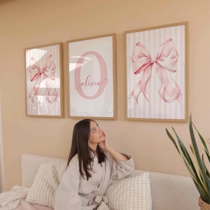 Set of 3 Prints Personalized Name Sign for Girl Room