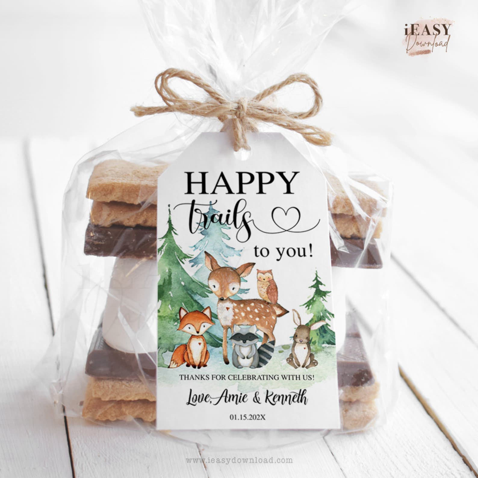 Happy Trails to You Birthday Tags Woodland Trail Mix Favor - Etsy