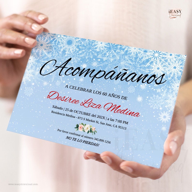 Buy Spanish 60th Birthday Invitation Template, a Celebrar